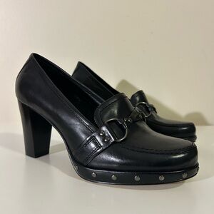 Liz Claiborne Leather Loafer Pumps Black